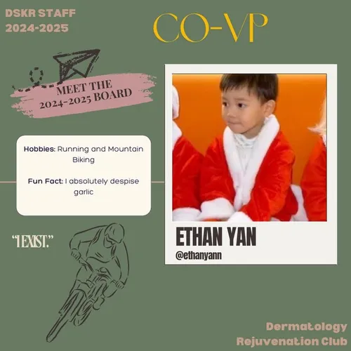Profile of the Club Co-Vice President of Dermatology Club, Ethan Yan.